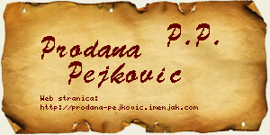 Prodana Pejković vizit kartica